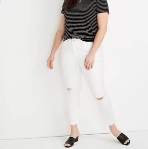 Madewell Tall 9" Mid-Rise Skinny Knee-Rip White